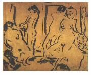 Ernst Ludwig Kirchner Female nudes in a atelier china oil painting artist